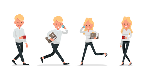 Set of Businessman and Businesswoman character vector design. no58のイラスト素材