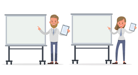Set of Businessman and Businesswoman character vector design. Presentation in various action with emotions and working. no10のイラスト素材