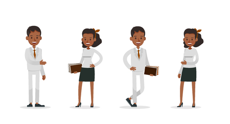 Set of Businessman and Businesswoman character vector design. Presentation in various action with emotions and working. no32のイラスト素材