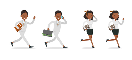 Set of Businessman and Businesswoman character vector design. Presentation in various action with emotions and working. no58のイラスト素材