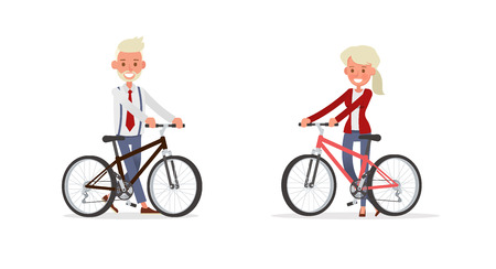Set of Businessman and Businesswoman character vector design. Presentation in various action with emotions and working. no75のイラスト素材