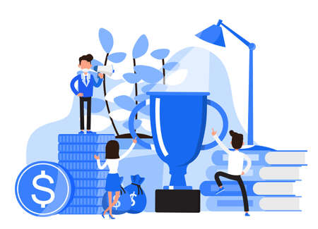 Business people character design. Business award and Outstanding Employee concept.のイラスト素材