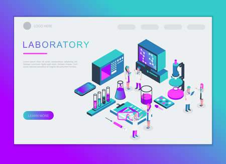 laboratory vector design. For landing page and background template. no2のイラスト素材