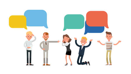 Business people with Chat Bubbles character vector design. For infographic, background and banner. no2のイラスト素材