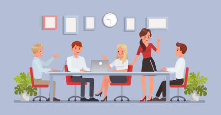 Business people working in office character vector design. no4のイラスト素材