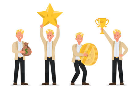 Businessman working character vector design no6のイラスト素材