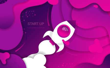 START UP Fluid Shapes abstract Background for banners presentations,landing page and template. Vector design.のイラスト素材
