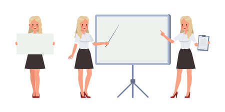 Woman wear white shirt character vector design.のイラスト素材