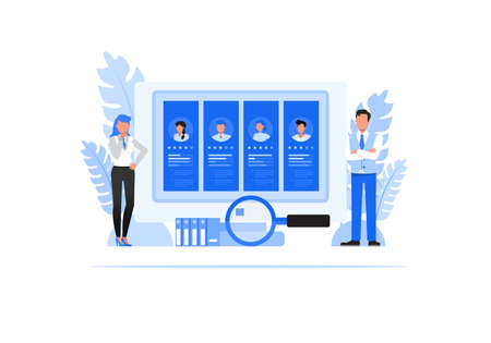 Business people character vector design. Human Resources concept.のイラスト素材