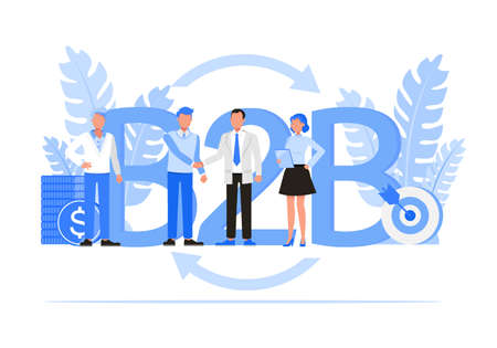 Business people character vector design. Business to Business concept.のイラスト素材