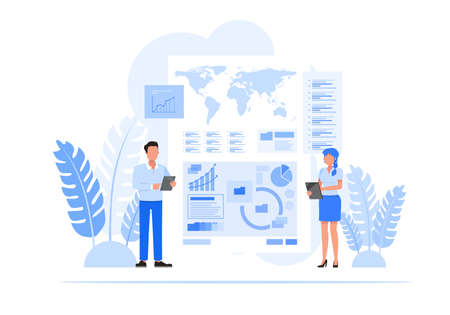 Business people character vector design. Consulting for company performance, analysis concept.のイラスト素材