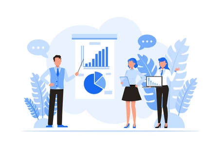 Business people character vector design. Business people meeting and share idea concept.のイラスト素材