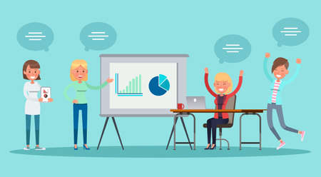 business people working in office vector character design no45のイラスト素材