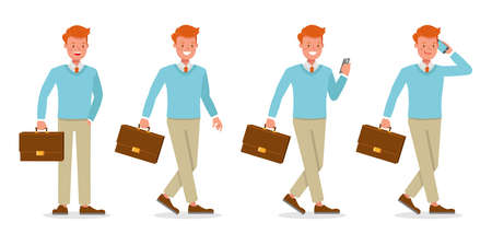 Businessman working character vector design no39のイラスト素材