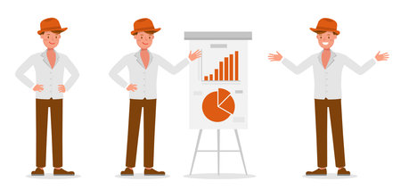 Businessman working character vector design no30のイラスト素材