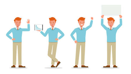 Businessman working character vector design no46のイラスト素材