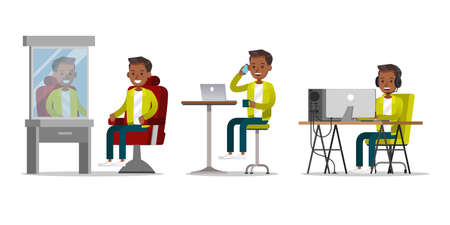 Teen boy lifestyle character vector designのイラスト素材