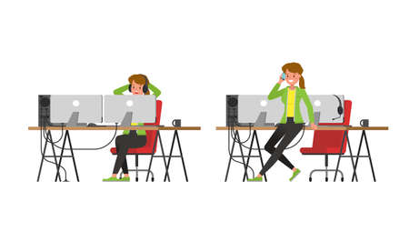 The gamer woman character vector design. no6のイラスト素材