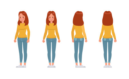 Woman character vector design.のイラスト素材