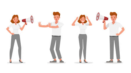 business people working in office character vector design.のイラスト素材
