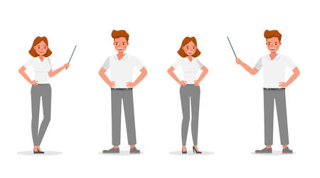 business people working in office character vector design.のイラスト素材