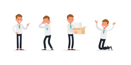 businessman character vector design. Presentation in various action. no4のイラスト素材