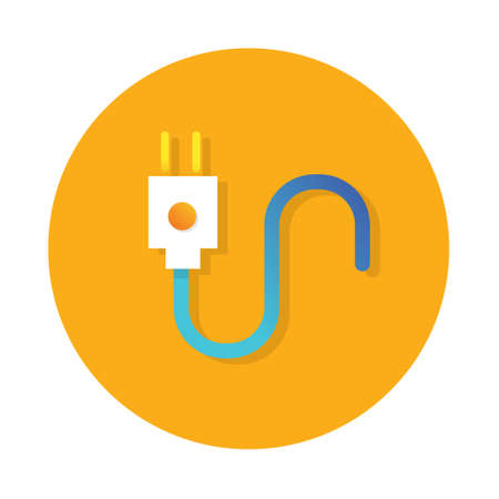 Electric Plug flat icon vector design.のイラスト素材