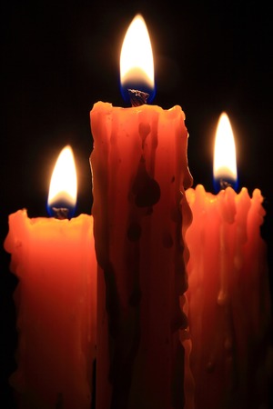 Flame of burning candlesの写真素材