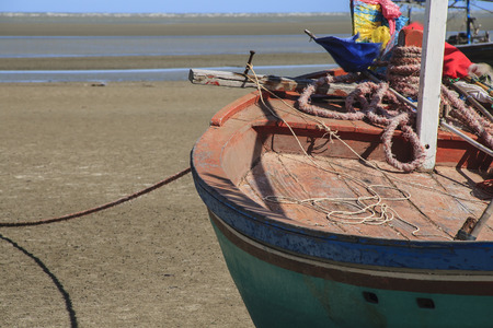 Close up of fishing boats at the beach