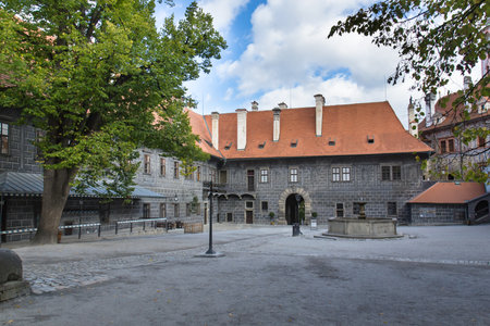 Inner court of Ceske Krumlov Castle. Czech republicのeditorial素材
