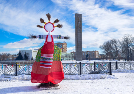 Shrovetide effigy on sunny winter dayのeditorial素材