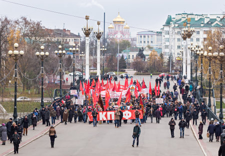 Communist march 100yのeditorial素材