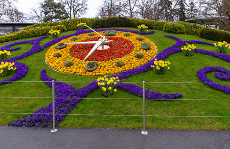 Flower clock in Genevaのeditorial素材