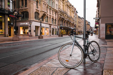 Bicycle on street in Geneva