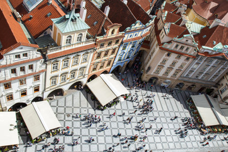Old town square in Prague aboveのeditorial素材