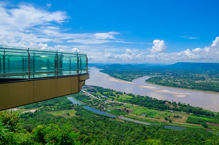 Sky walk , pha tak sue Nongkhai City, Thailandの写真素材