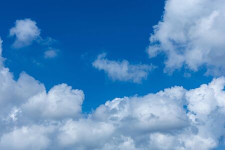 White cloud on blue sky on day time for backgroundの写真素材
