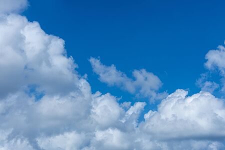 White cloud on blue sky on day time for backgroundの写真素材