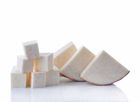 taro isolated on white backgroundの写真素材