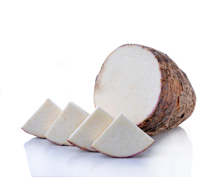 taro isolated on white backgroundの写真素材