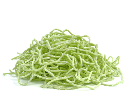 Crystal Jade Chinese noodles on white background.の写真素材