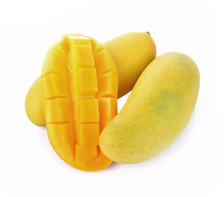 Yellow mongo sweet on white background