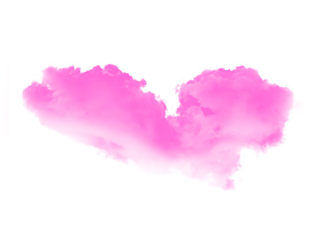 Pink clouds isolate on withe backgroundの写真素材
