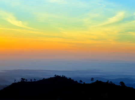 A morning sky nature ,cloud mountains landscapeの写真素材