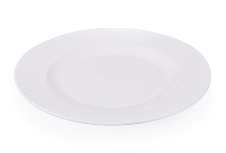 Plate white Empty isolated on white backgroundの写真素材