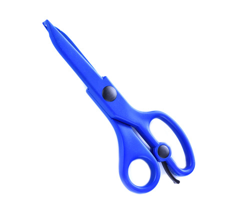 children's scissors isolated on white backgroundの写真素材