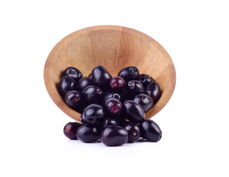 Jambolan plum on white background.