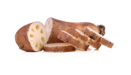 lotus root on white backgroundの写真素材