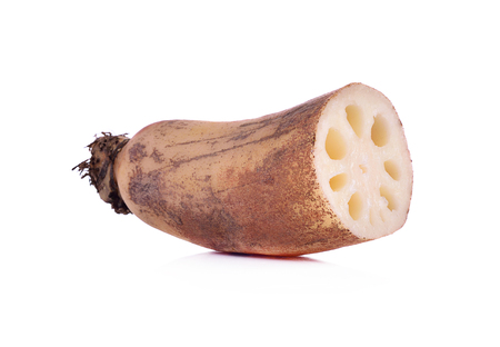 lotus root on white backgroundの写真素材