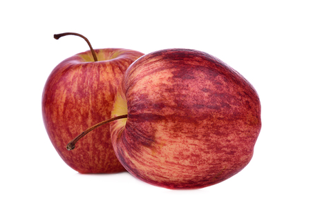 Fresh red apple isolated on white background.の写真素材